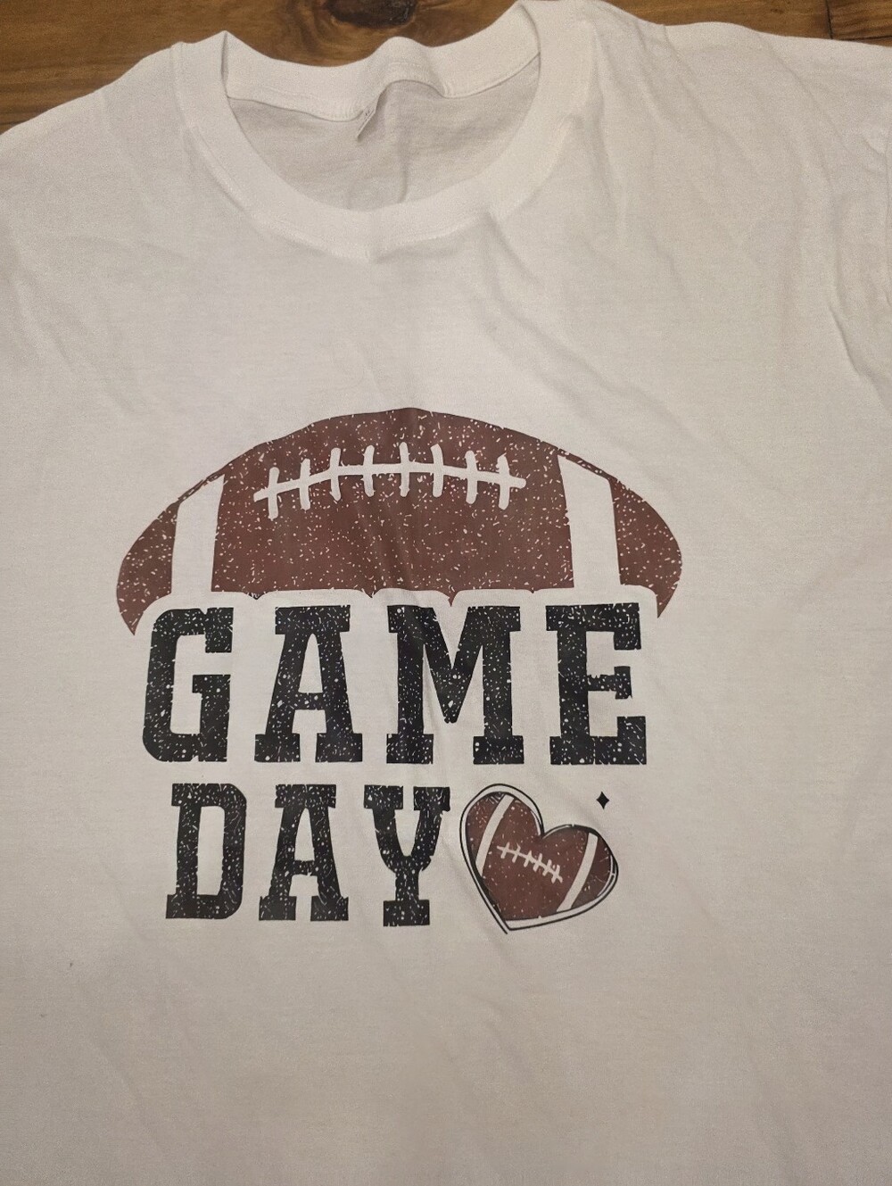 Game Day White Football Graphic T-Shirt